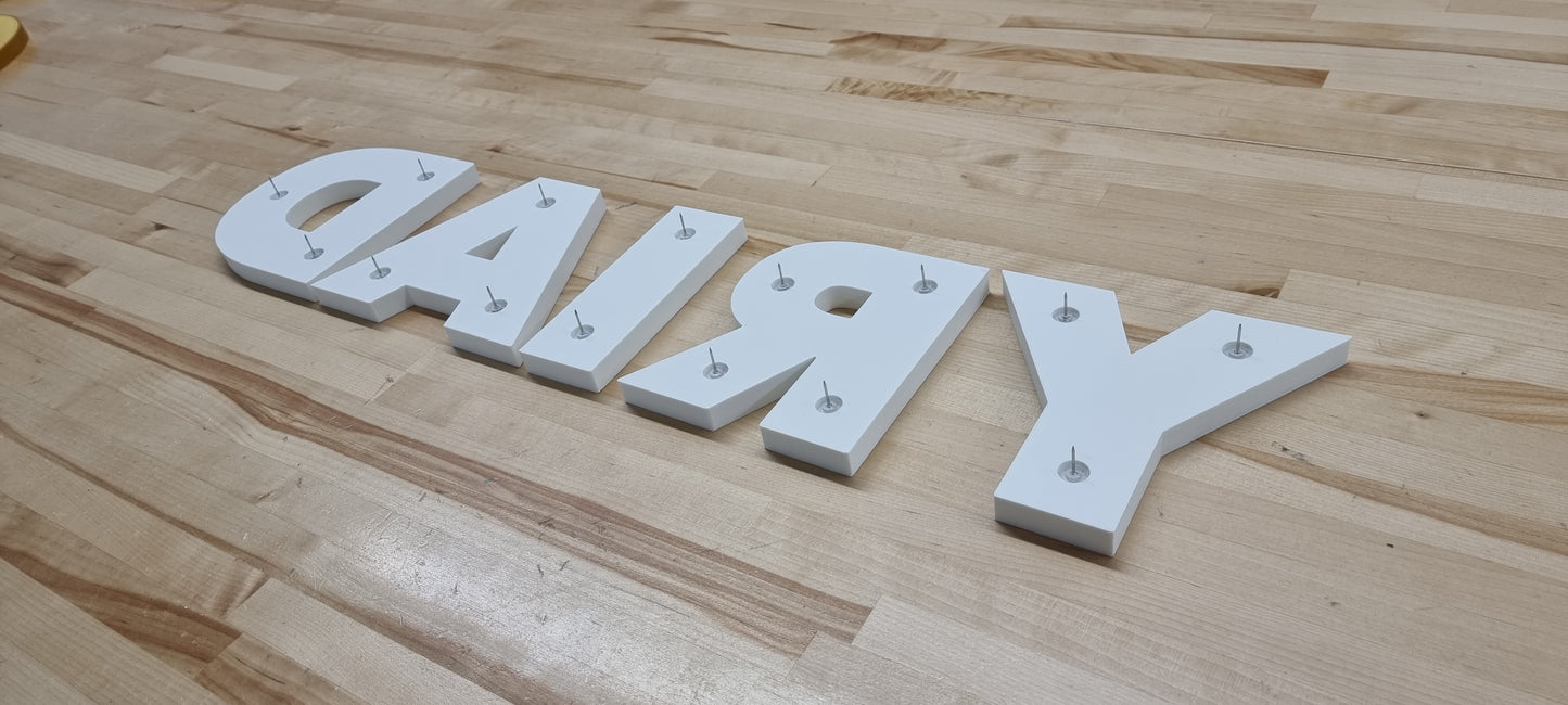 Custom 3D Pin Mount Sign Letters For Cork Boards & Bulletin Boards - 1/2 Inch Thick. Any Font, Size or Color! Our 3D Pin Mount Sign Letters Make An Impact