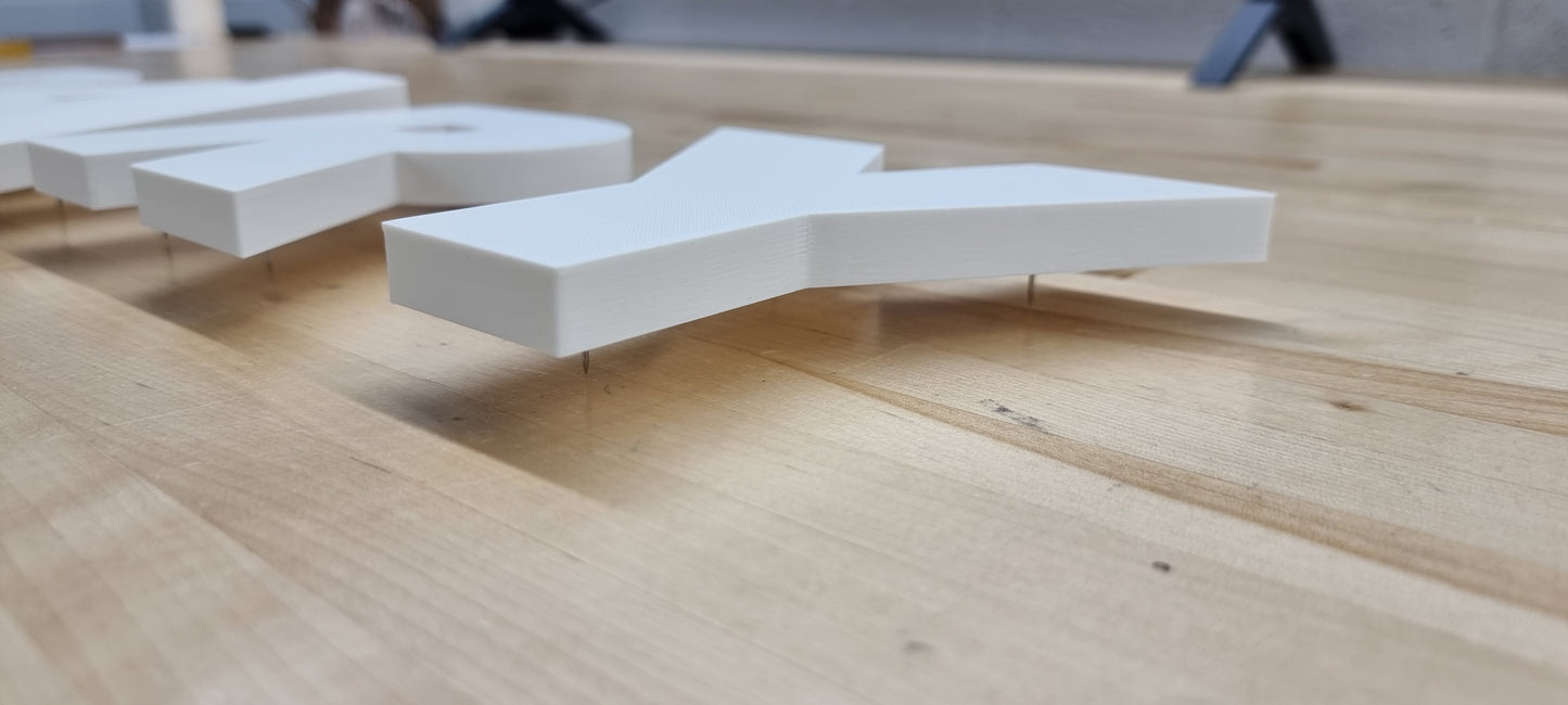 Custom 3D Pin Mount Sign Letters For Cork Boards & Bulletin Boards - 1/2 Inch Thick. Any Font, Size or Color! Our 3D Pin Mount Sign Letters Make An Impact