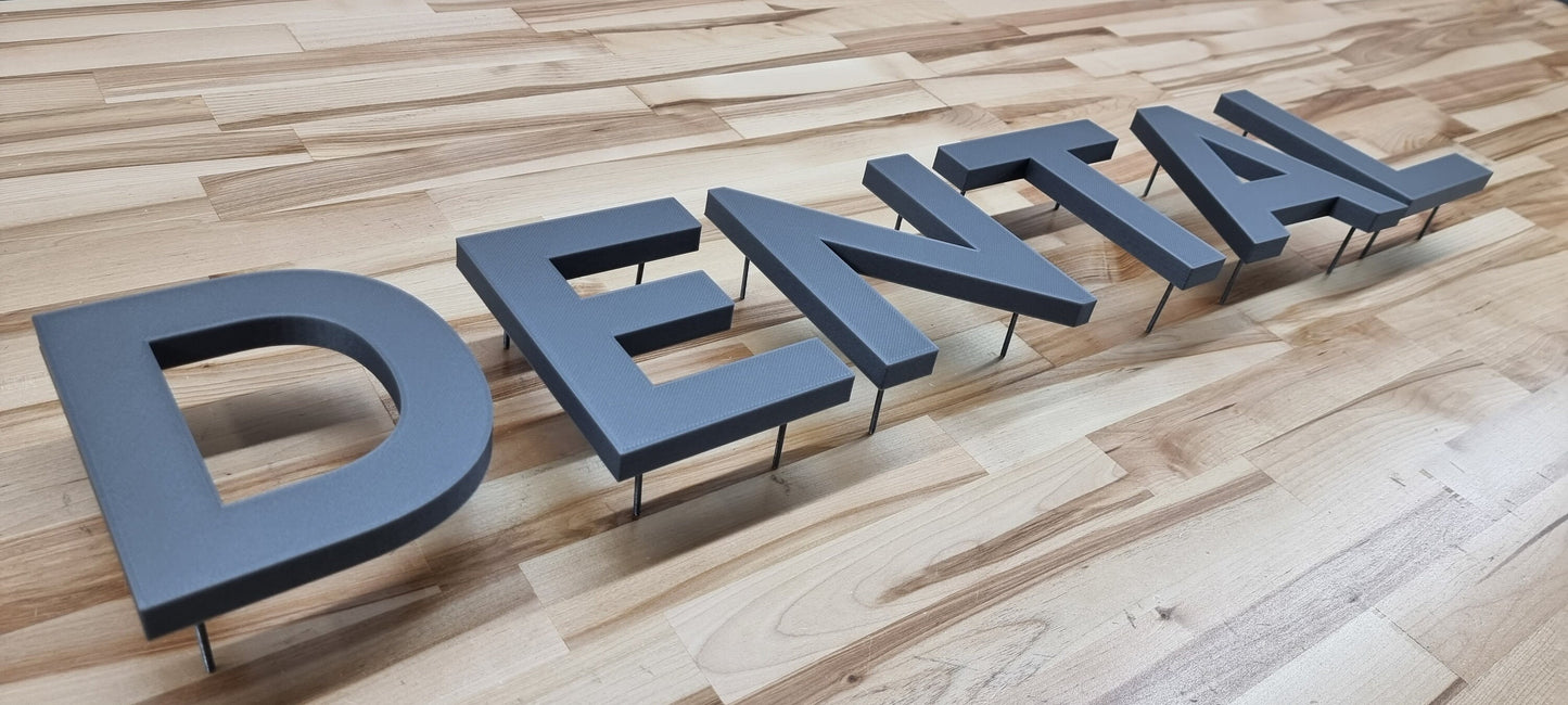 Totally Custom 3D Outdoor Stud Mount Sign Letters - 3/4 Inch Thick. Any Font, Size or Color! Our 3D Stud Mount Sign Letters Make An Impact (Copy)