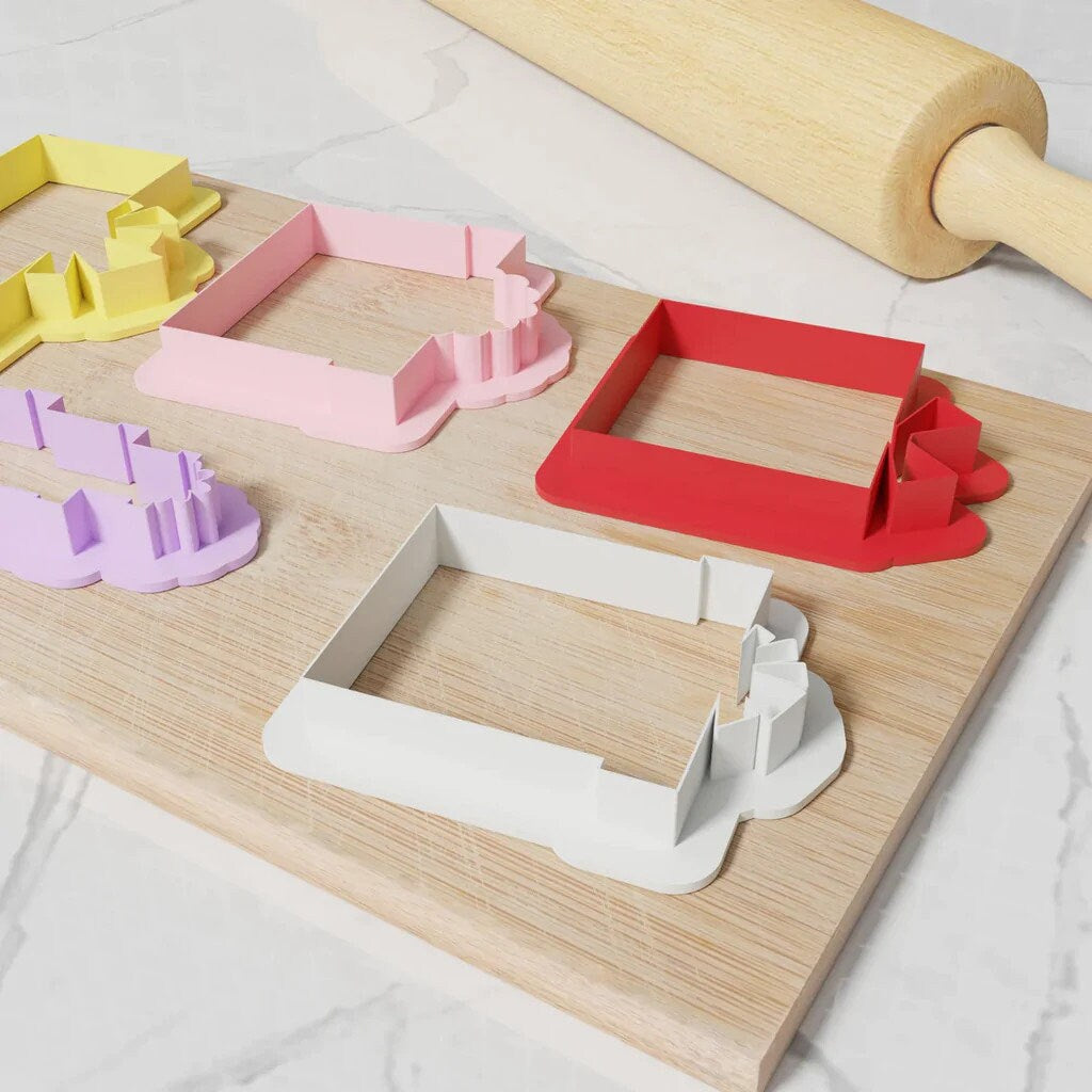 Modern Christmas Present Cookie Cutters. 5 Funky Modern Christmas Present Cookie Cutters From 3 Inch to 8 Inch Height