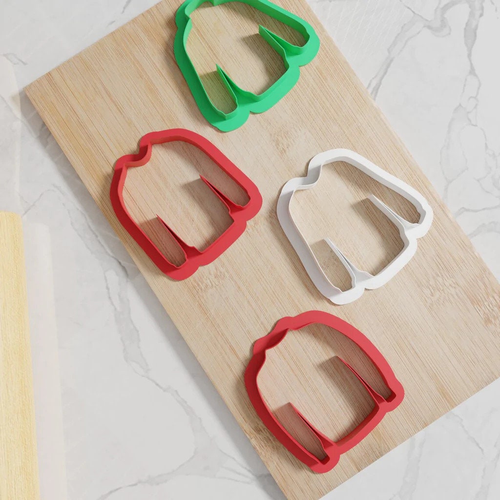 Modern Christmas Sweater Cookie Cutters. 4 Unique Christmas Sweater Cookie Cutters From 3 Inch to 8 Inch Height!