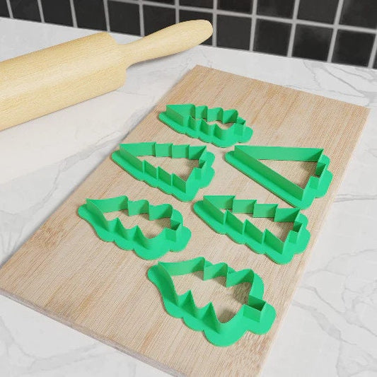 Funky Modern Christmas Tree Cookie Cutters. 6 Modern Christmas Tree Cookie Cutters From 3 Inch to 8 Inch Height