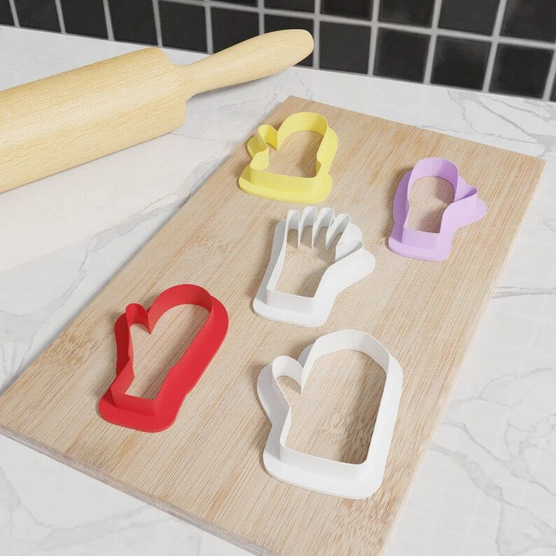 Totally Unique Christmas Mitten Cookie Cutters. 5 Special Christmas Mitten Cookie Cutters From 3 Inch to 8 Inch Height!