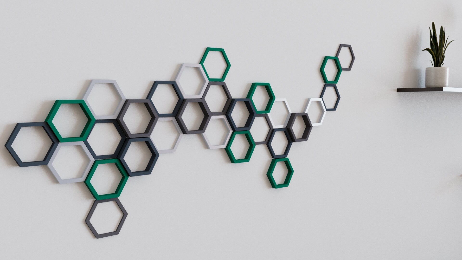 3D Hollow Hexagon Wall Tiles In Tons of Sizes & Colors! 5in Wide. Get A Modern Honeycomb Look With 3D Hexagon Wall Tiles
