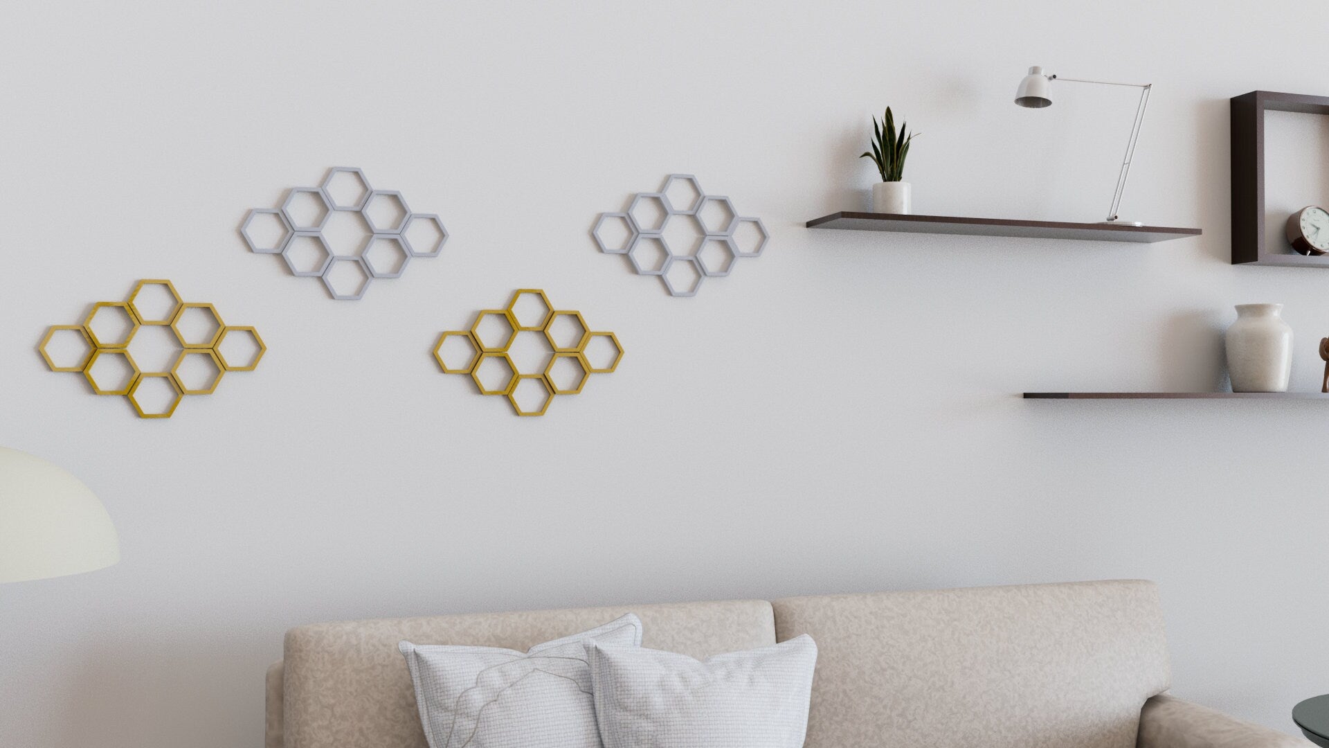 3D Hollow Hexagon Wall Tiles In Tons of Sizes & Colors! 5in Wide. Get A Modern Honeycomb Look With 3D Hexagon Wall Tiles