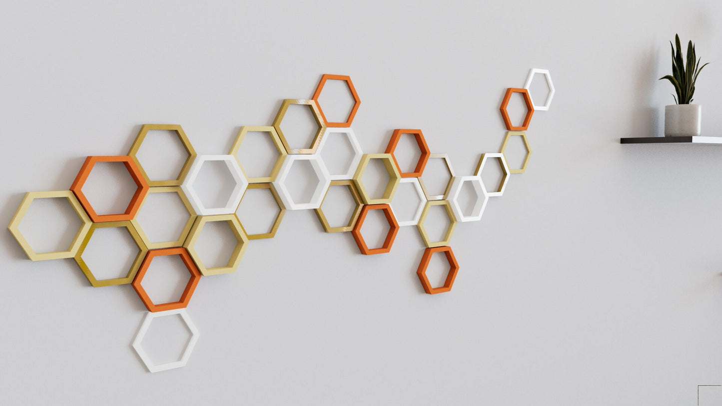 3D Hollow Hexagon Wall Tiles In Tons of Sizes & Colors! 5in Wide. Get A Modern Honeycomb Look With 3D Hexagon Wall Tiles