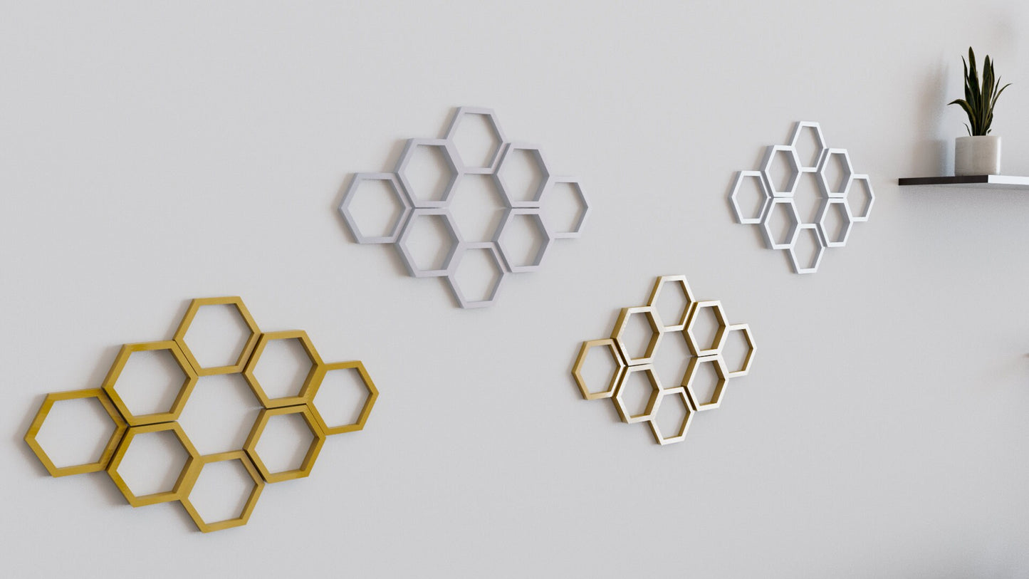3D Hollow Hexagon Wall Tiles In Tons of Sizes & Colors! 5in Wide. Get A Modern Honeycomb Look With 3D Hexagon Wall Tiles