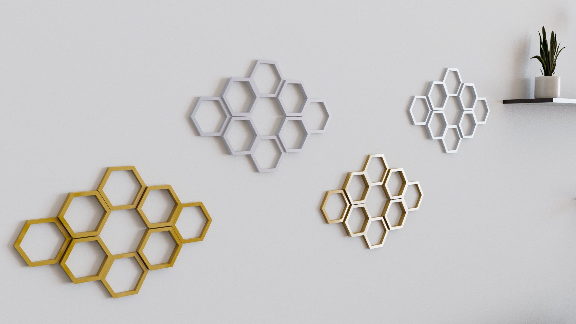 3D Hollow Hexagon Wall Tiles In Tons of Sizes & Colors! 5in Wide. Get A Modern Honeycomb Look With 3D Hexagon Wall Tiles