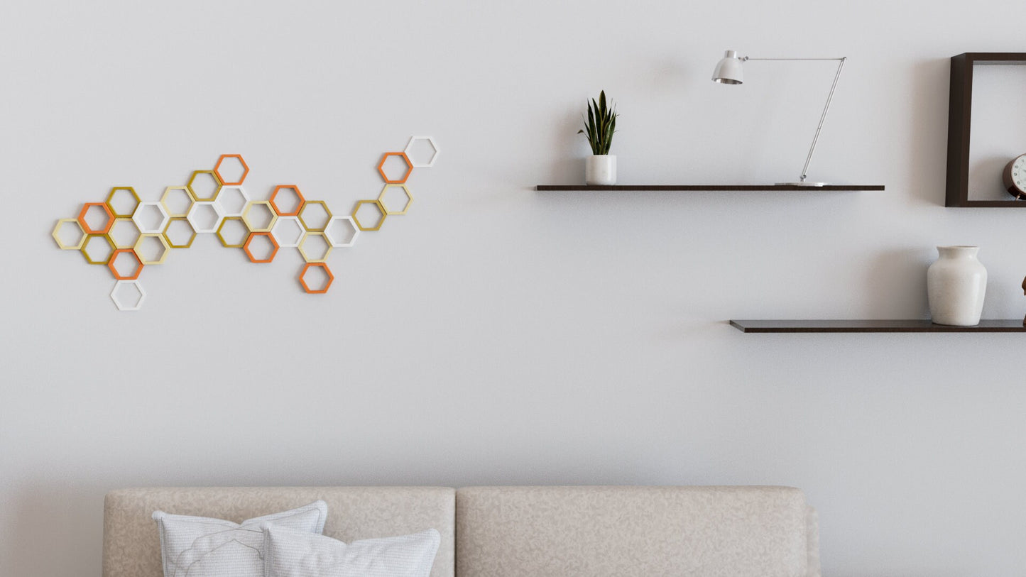 3D Hollow Hexagon Wall Tiles In Tons of Sizes & Colors! 5in Wide. Get A Modern Honeycomb Look With 3D Hexagon Wall Tiles
