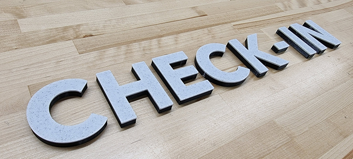 Totally Custom 2 Color 3D Outdoor Sign Letters. 1/3 Inch Thick, Any Font, Size or Color! Our 2 Color Outdoor 3D Sign Letters Make An Impact!