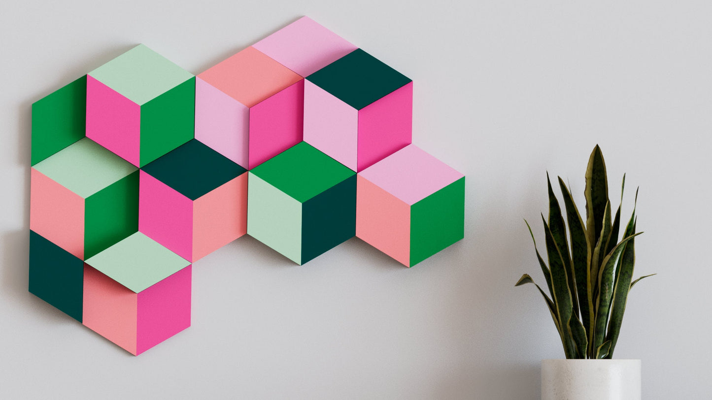 3D Effect Cube Wall Tiles In Tons of Sizes & Colors! 4in Wide. Get A Modern 3D Cube Look With 3D Cube (Diamond) Wall Tiles