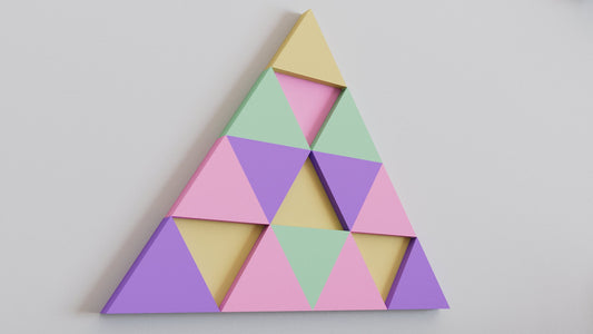 3D Triangle Wall Tiles In Tons of Sizes & Colors! 5in Wide. Get A Modern Look For Your Wall With Easy On Off 3D Triangle Wall Tiles