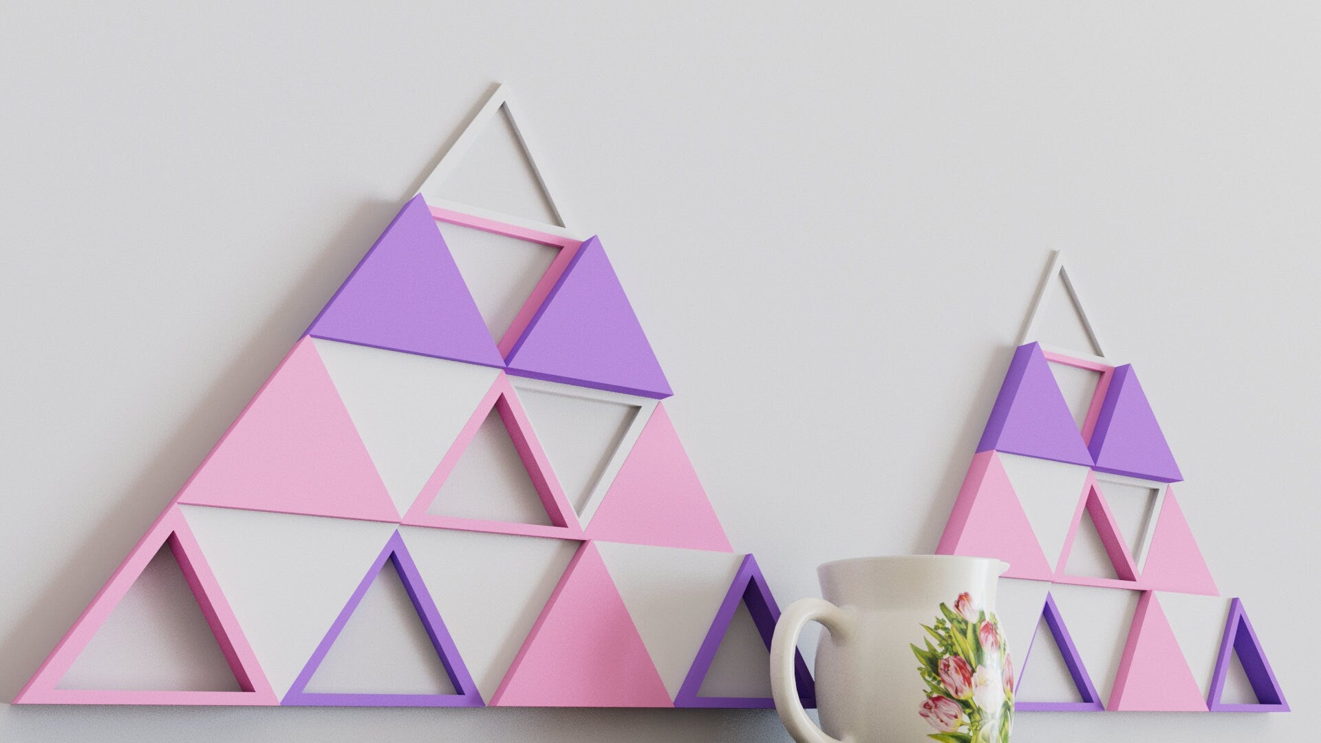 3D Triangle Wall Tiles In Tons of Sizes & Colors! 6in Wide. Get A Modern Look For Your Wall With 3D Triangle Wall Tiles