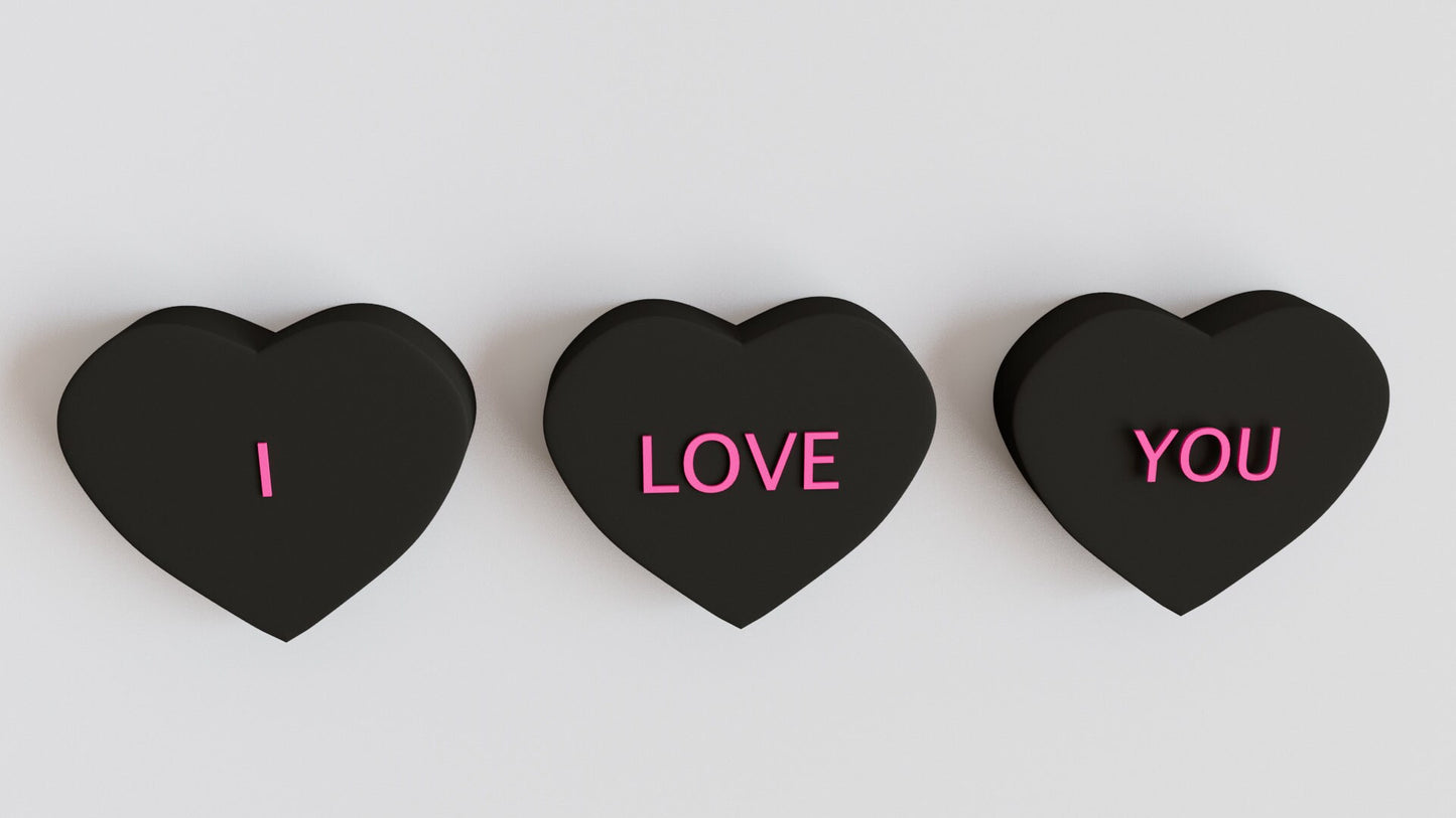3D Custom Heart Wall Tiles In Tons of Sizes & Colors! 6in Wide, Set of 3. Create A Modern Wall With Easy On Off 3D Custom Heart Wall Tiles