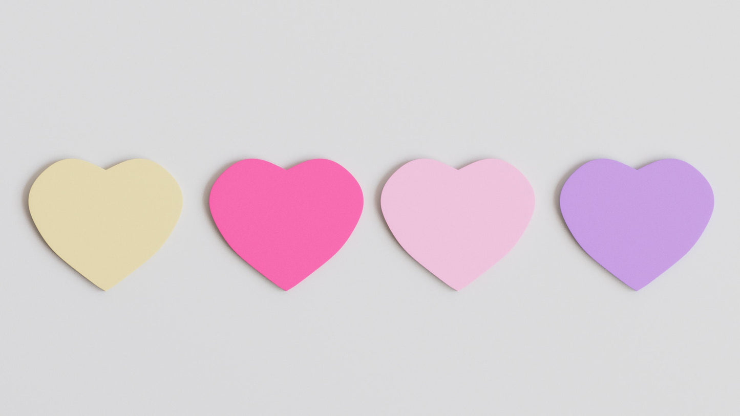 3D Heart Wall Tiles In Tons of Sizes & Colors! 6in Wide, Set of 3. Create A Modern Wall With Easy On Off 3D Heart Wall Tiles