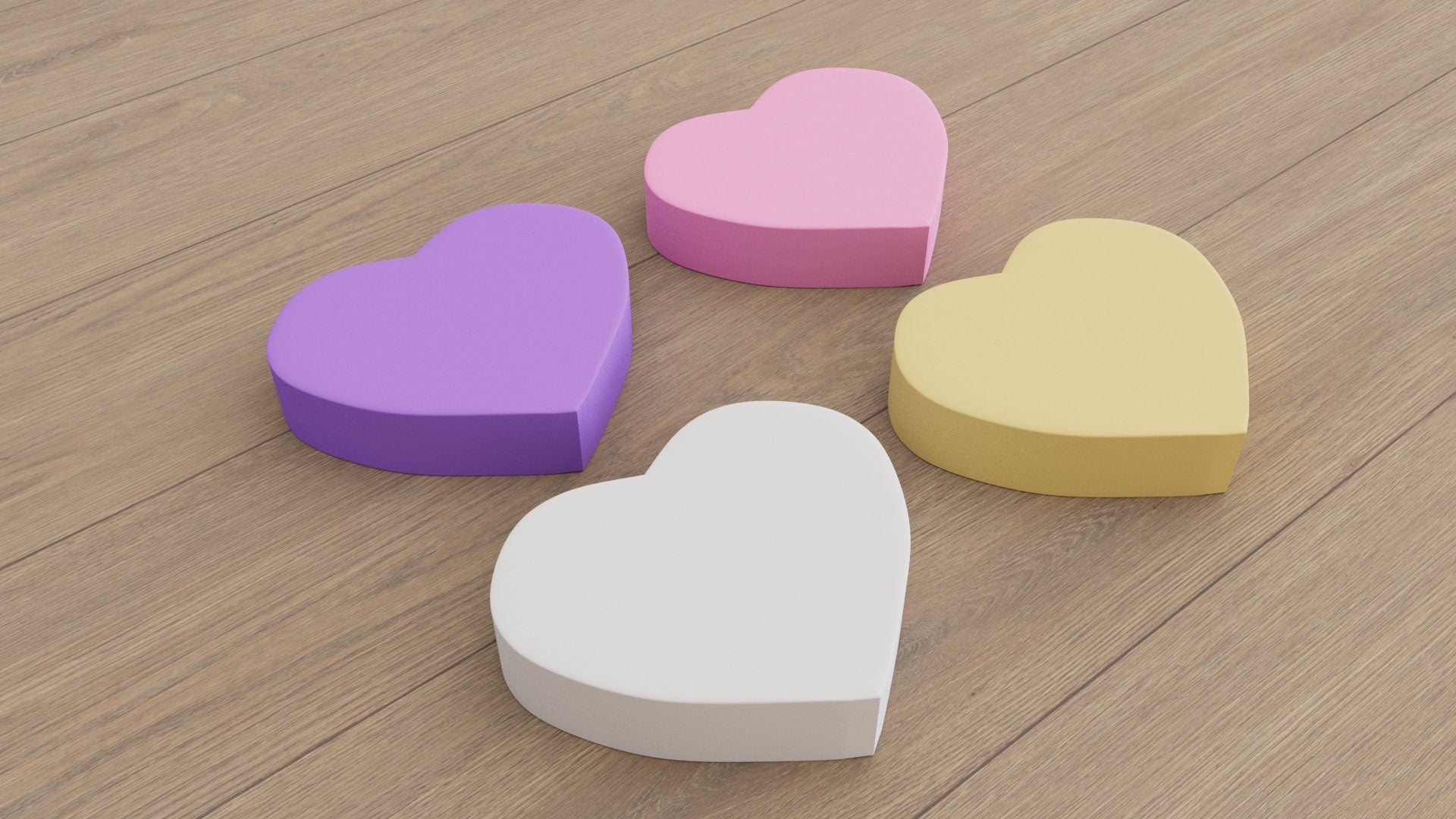 3D Heart Wall Tiles In Tons of Sizes & Colors! 5in Wide, Set of 3. Create A Modern Wall With Easy On Off 3D Heart Wall Tiles