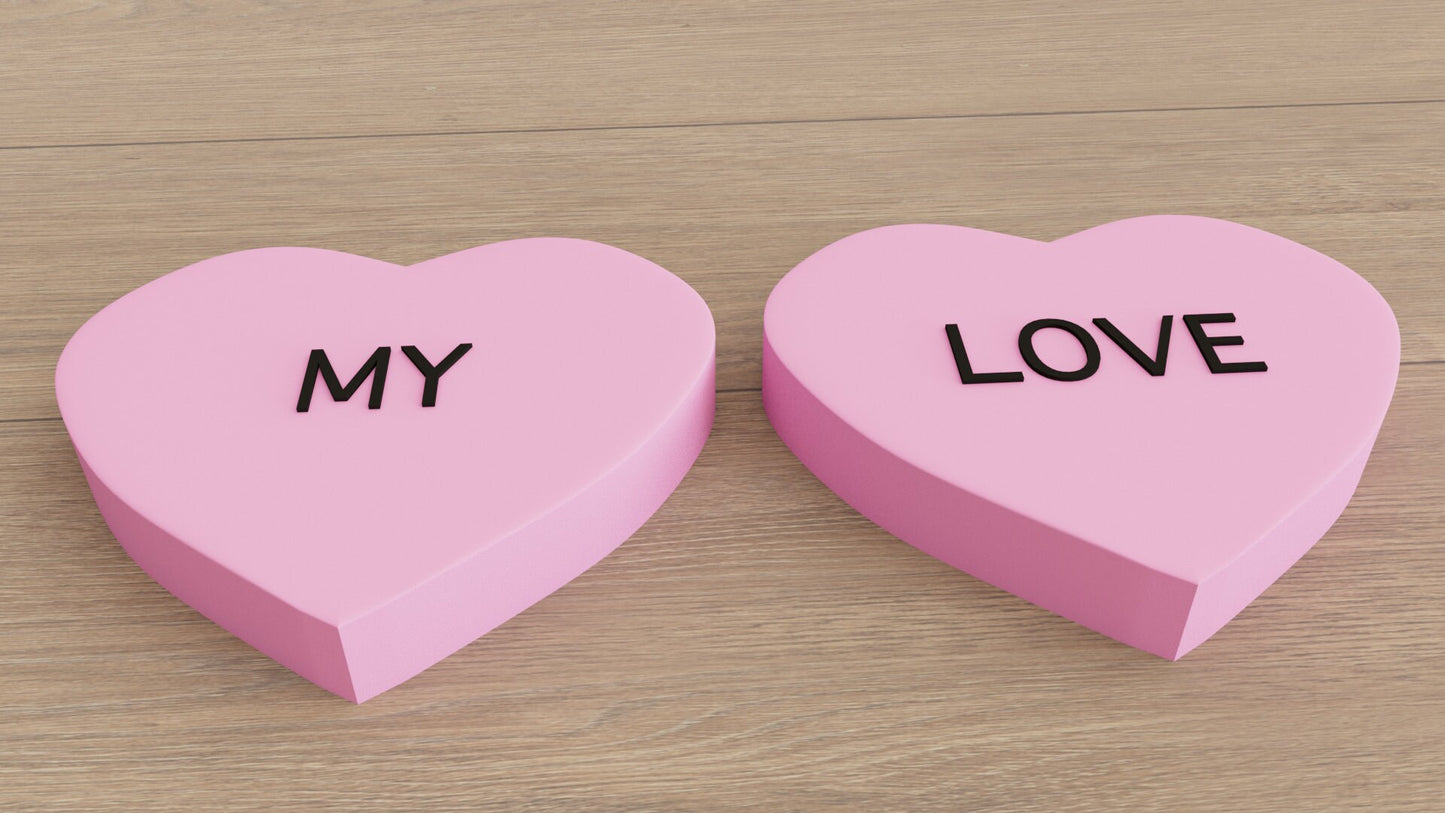 3D Custom Heart Wall Tiles In Tons of Sizes & Colors! 6in Wide, Set of 3. Create A Modern Wall With Easy On Off 3D Custom Heart Wall Tiles