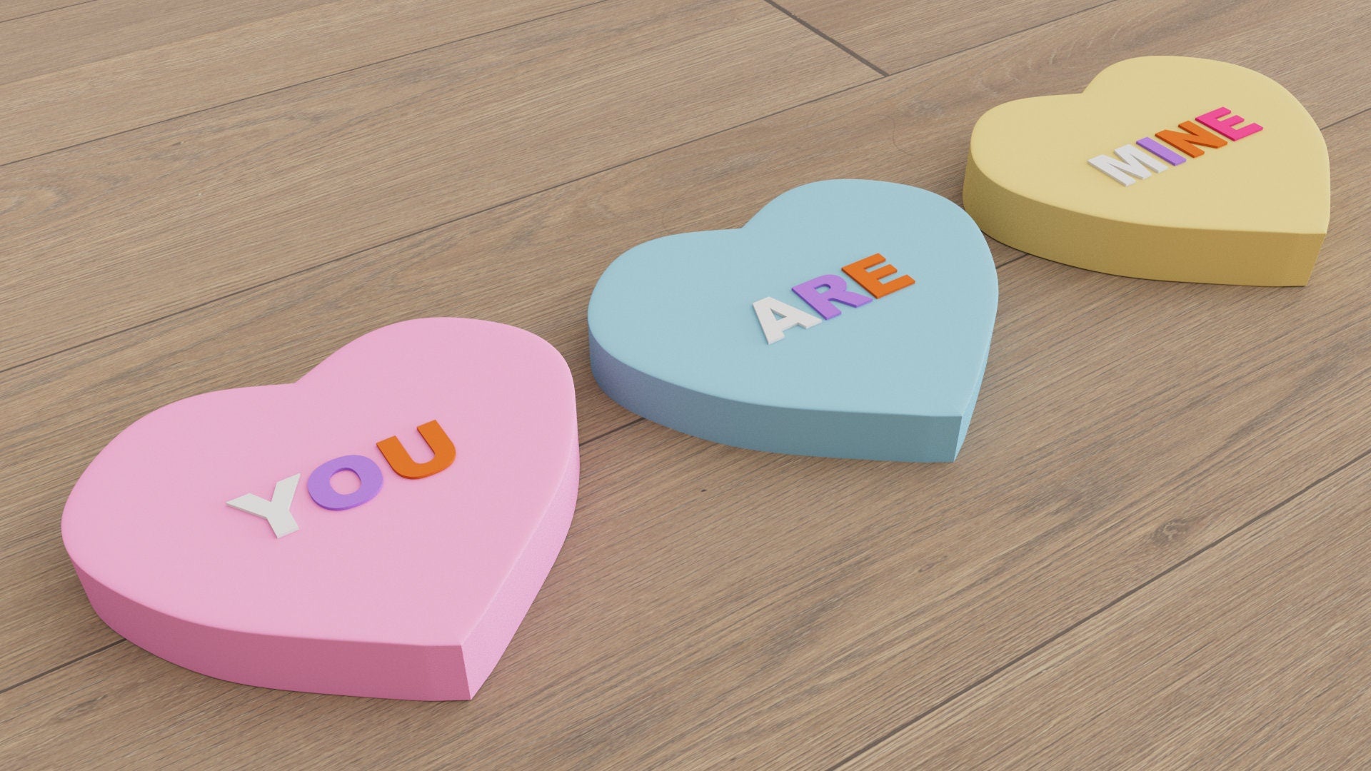 3D Message Heart Wall Tiles In Tons of Sizes & Colors! 6in Wide, Set of 3. Create A Modern Wall With Easy On Off 3D Message Heart Wall Tiles