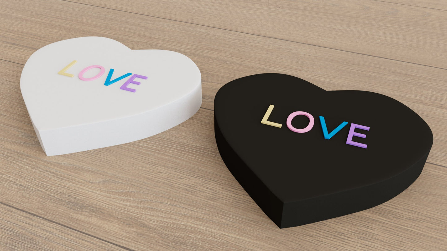 3D Message Heart Wall Tiles In Tons of Sizes & Colors! 8in Wide, Set of 3. Create A Modern Wall With Easy On Off 3D Message Heart Wall Tiles