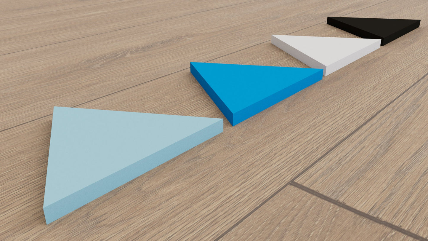 3D Triangle Wall Tiles In Tons of Sizes & Colors! 5in Wide. Get A Modern Look For Your Wall With Easy On Off 3D Triangle Wall Tiles