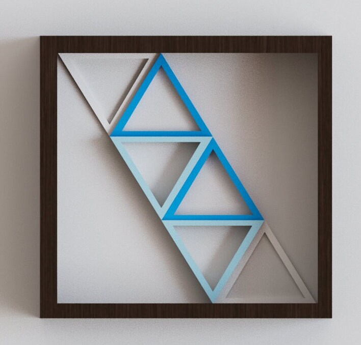 3D Hollow Triangle Wall Tiles In Tons of Sizes & Colors! 7in Wide. Get A Modern Look With Easy On Off 3D Triangle Wall Tiles