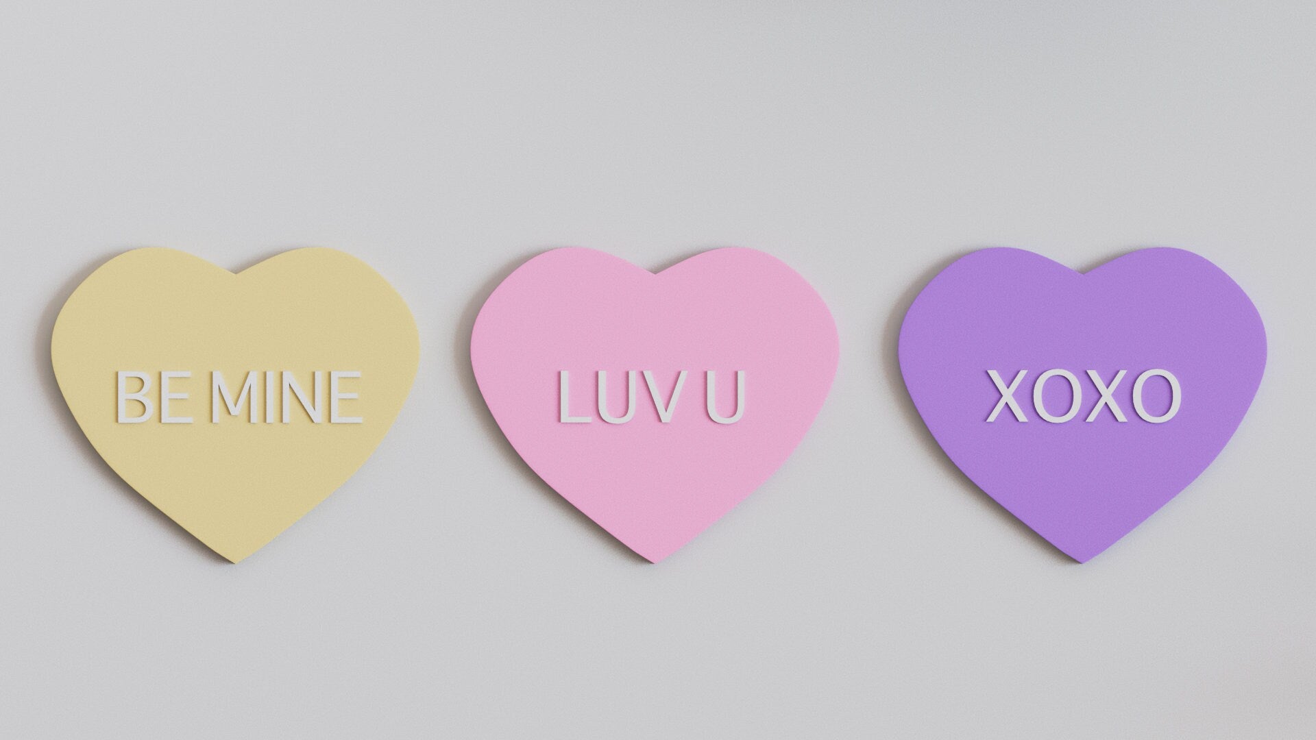 3D Custom Heart Wall Tiles In Tons of Sizes & Colors! 7in Wide, Set of 3. Create A Modern Wall With Easy On Off 3D Custom Heart Wall Tiles