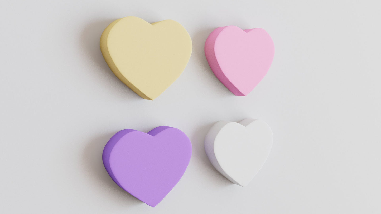 3D Heart Wall Tiles In Tons of Sizes & Colors! 5in Wide, Set of 3. Create A Modern Wall With Easy On Off 3D Heart Wall Tiles