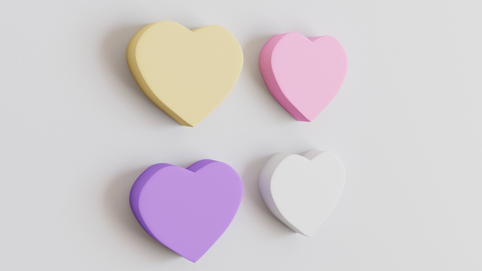3D Heart Wall Tiles In Tons of Sizes & Colors! 5in Wide, Set of 3. Create A Modern Wall With Easy On Off 3D Heart Wall Tiles