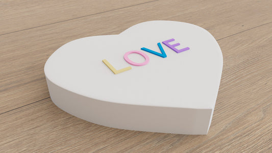 3D Message Heart Wall Tiles In Tons of Sizes & Colors! 8in Wide, Set of 3. Create A Modern Wall With Easy On Off 3D Message Heart Wall Tiles