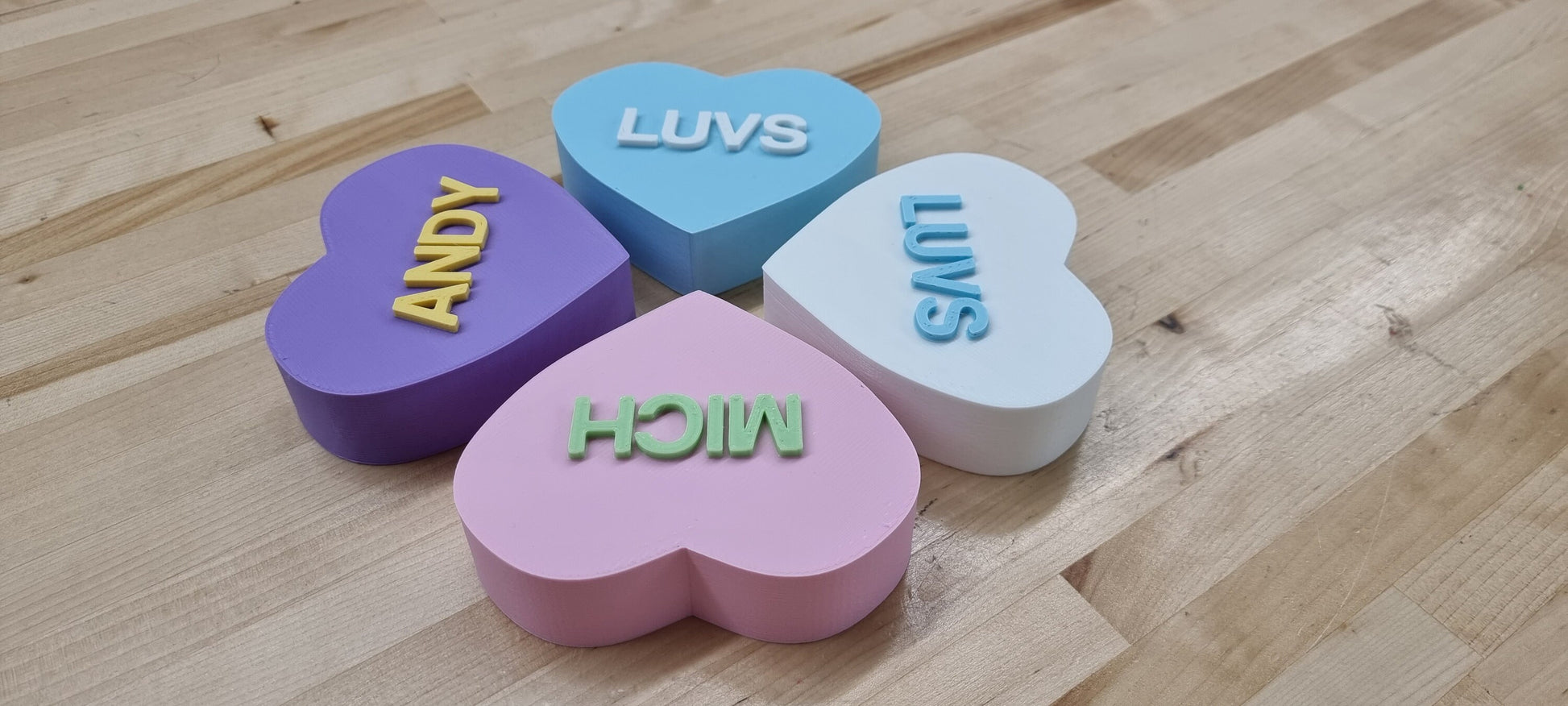 3D Message Heart Wall Tiles In Tons of Sizes & Colors! 8in Wide, Set of 3. Create A Modern Wall With Easy On Off 3D Message Heart Wall Tiles