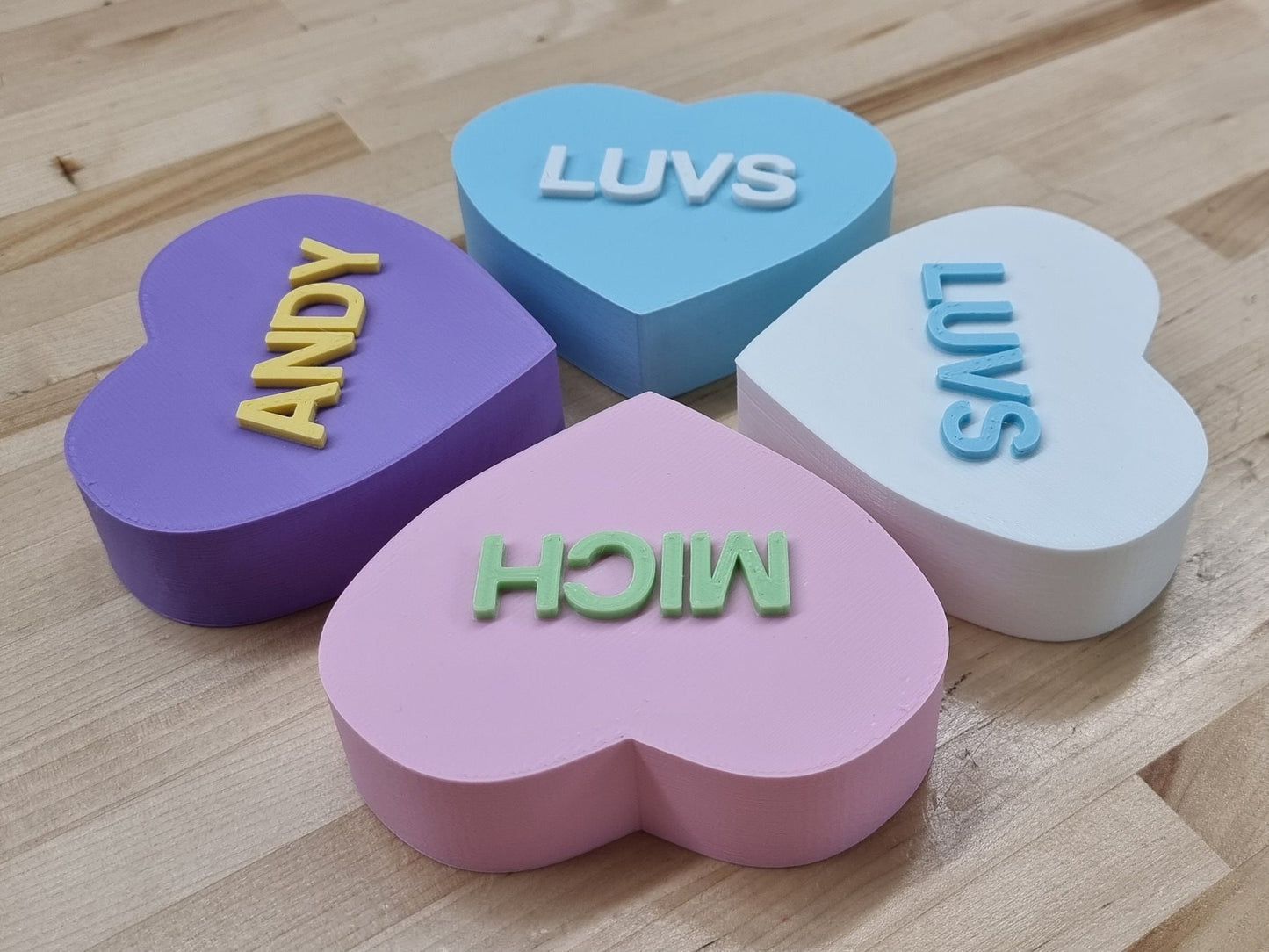 3D Message Heart Wall Tiles In Tons of Sizes & Colors! 7in Wide, Set of 3. Create A Modern Wall With Easy On Off 3D Message Heart Wall Tiles