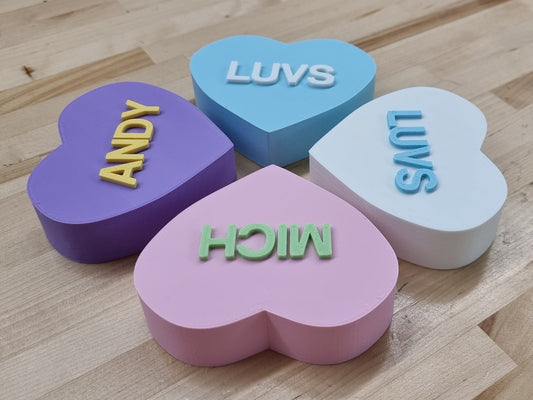3D Message Heart Wall Tiles In Tons of Sizes & Colors! 7in Wide, Set of 3. Create A Modern Wall With Easy On Off 3D Message Heart Wall Tiles
