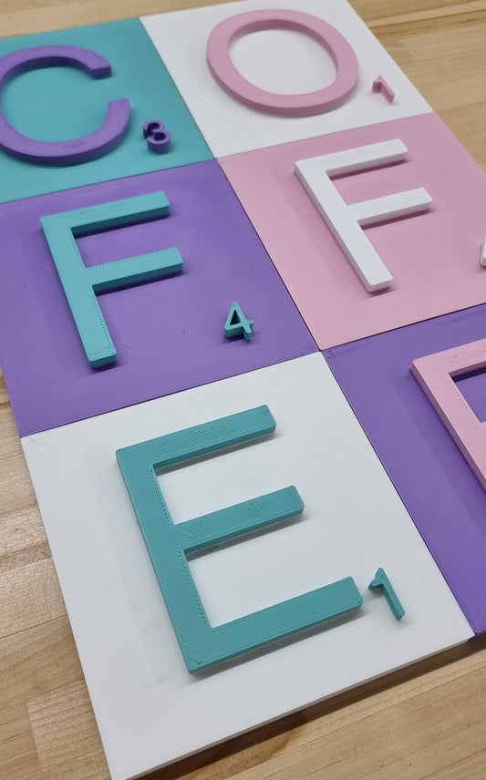 3D Effect Board Game Sign Letter Tiles - 4 Inch. Modern Look 3D Effect Sign Letter Tiles In Tons Of Colors!