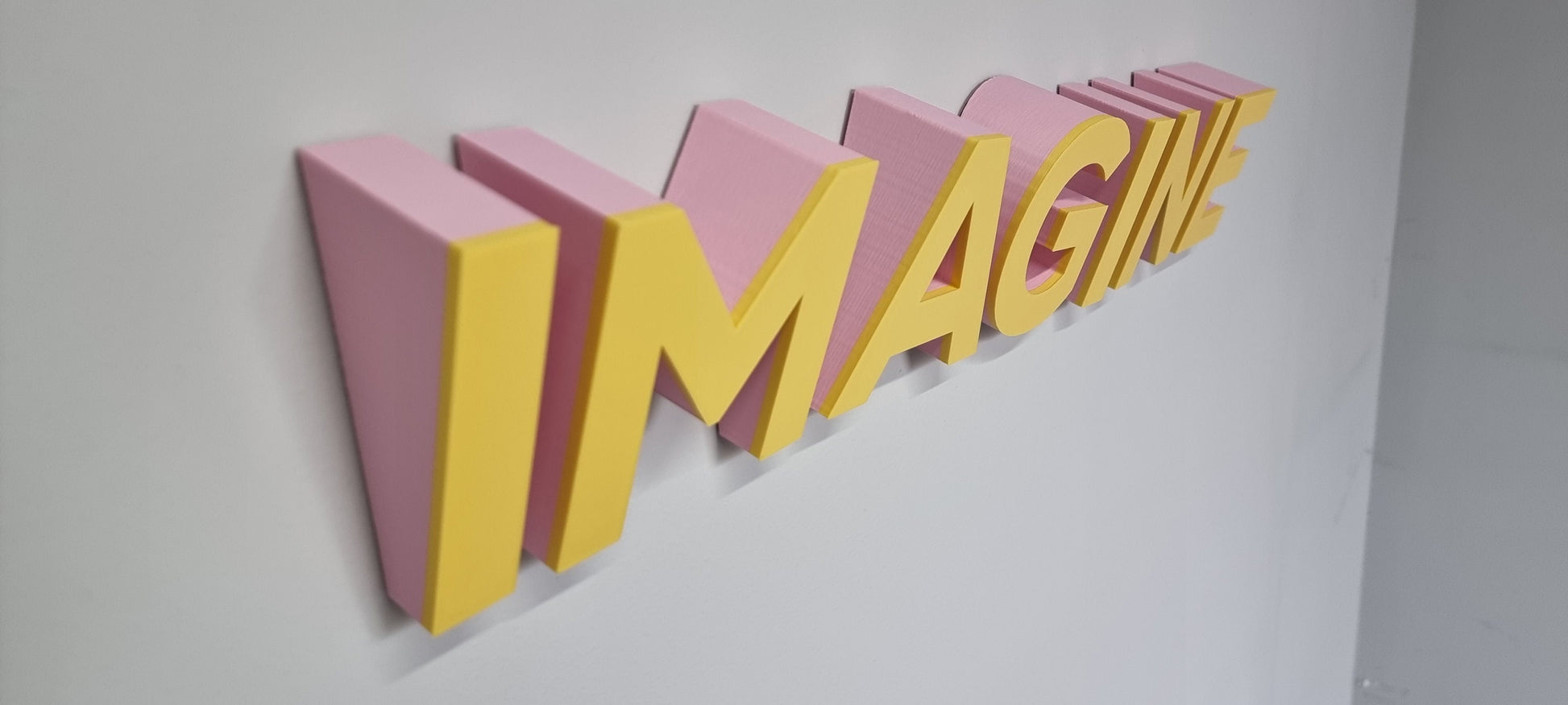 Angled 3D Indoor Sign Letters (Down). 2 Inch Thick, Tons of sizes and Colors! Indoor 3D Sign Letters That Make A Pop!