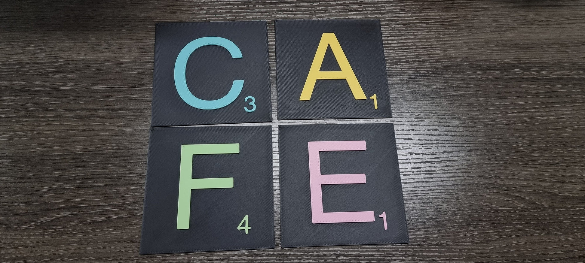 Custom Color Board Game Look Letter Tiles - 6 Inch. Modern Look Board Game Look Letter Tiles In Tons Of Colors!