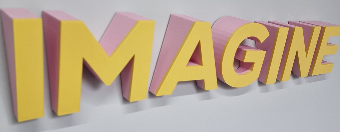 Angled 3D Indoor Sign Letters (Down). 2 Inch Thick, Tons of sizes and Colors! Indoor 3D Sign Letters That Make A Pop!