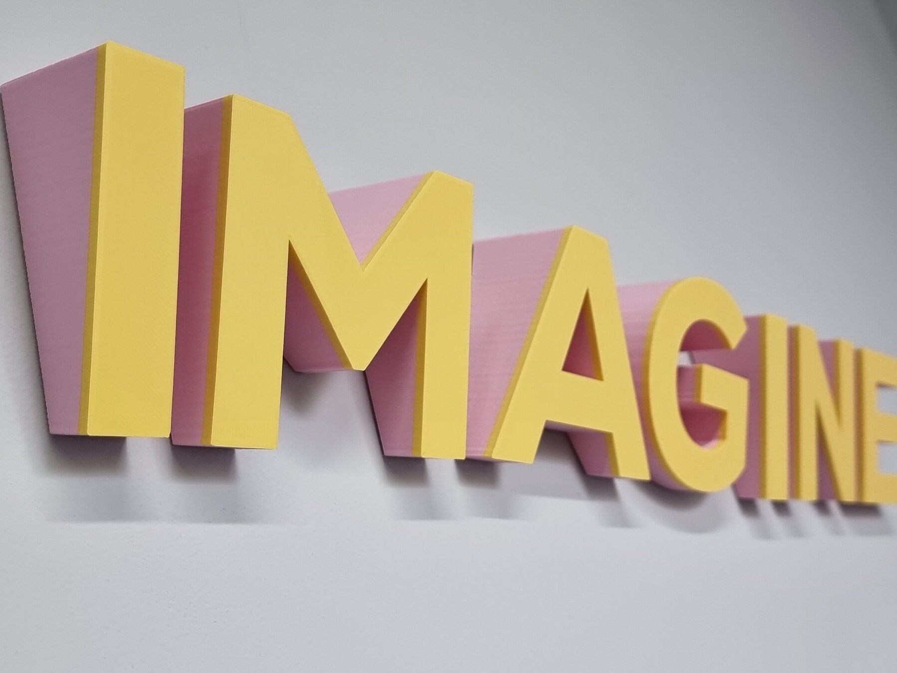 Angled 3D Indoor Sign Letters (Down). 2 Inch Thick, Tons of sizes and Colors! Indoor 3D Sign Letters That Make A Pop!