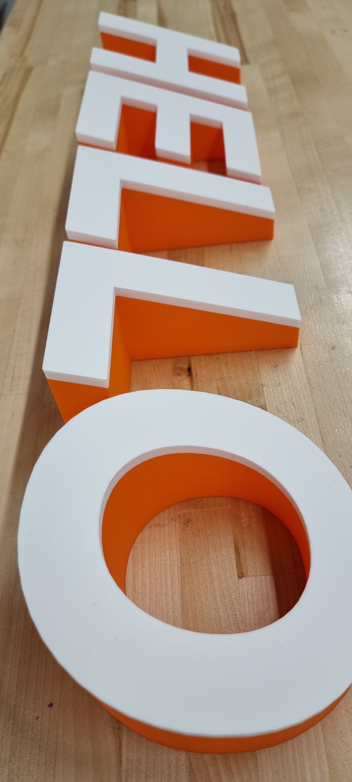 Angled 3D Indoor Sign Letters (Up). 2 Inch Thick, Tons of sizes and Colors! Indoor 3D Sign Letters That Make A Pop!