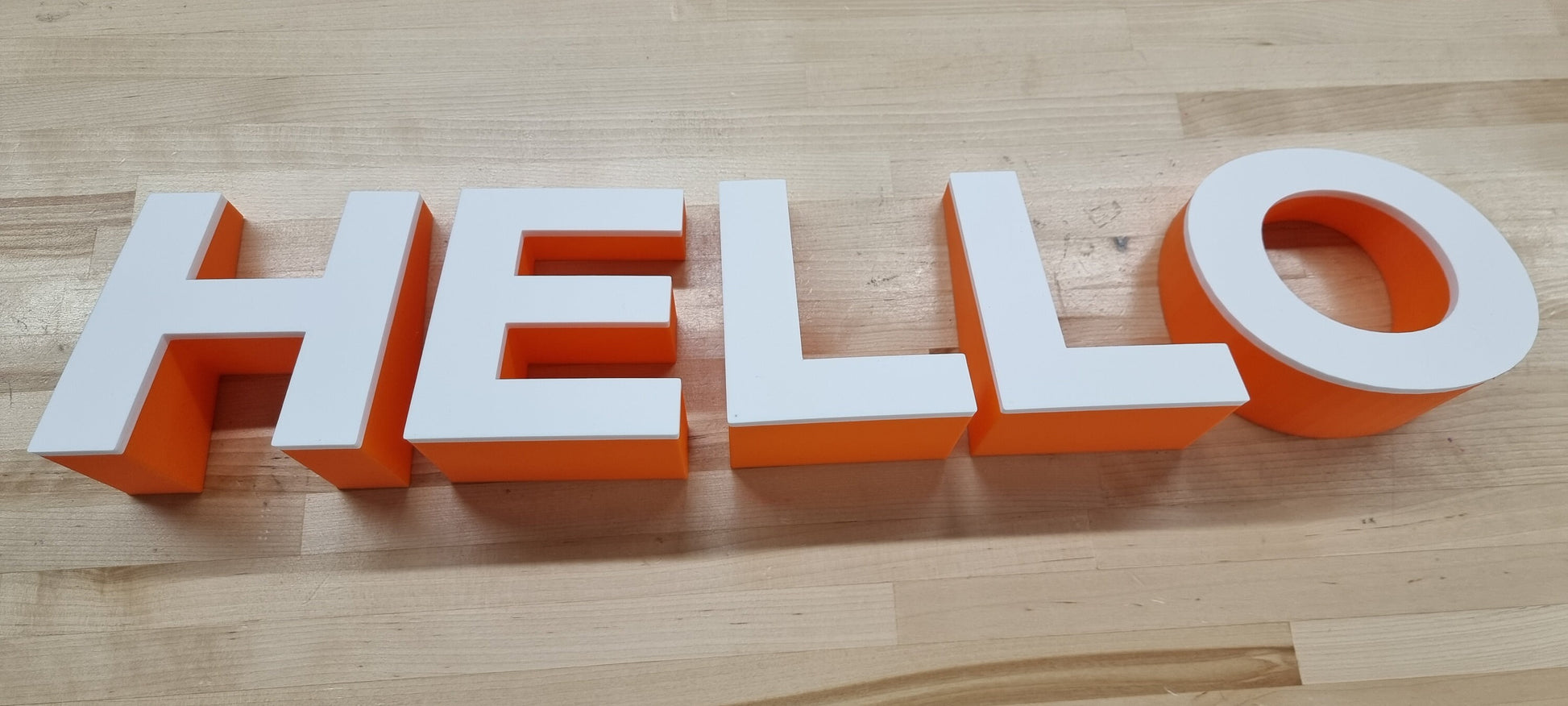 Angled 3D Indoor Sign Letters (Up). 2 Inch Thick, Tons of sizes and Colors! Indoor 3D Sign Letters That Make A Pop!