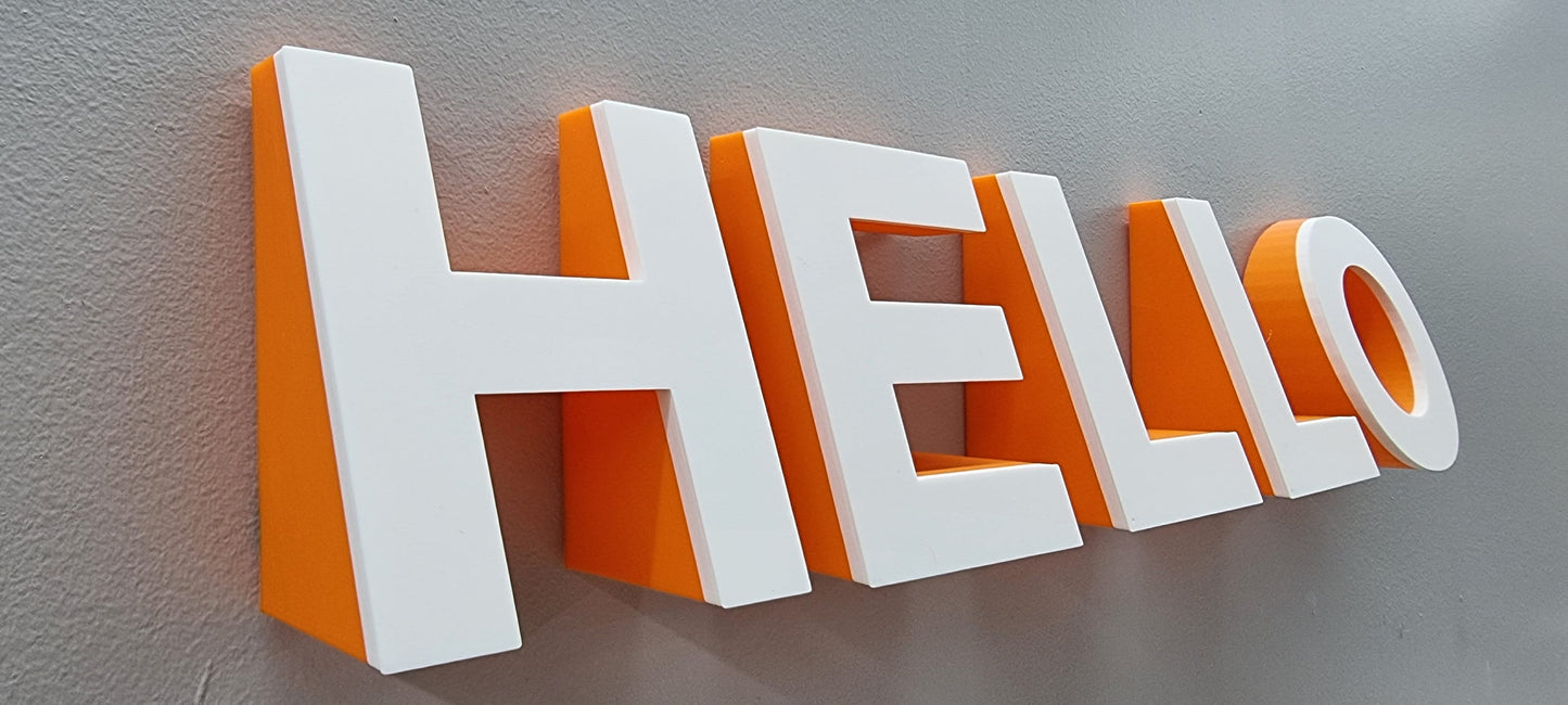 Angled 3D Indoor Sign Letters (Up). 2 Inch Thick, Tons of sizes and Colors! Indoor 3D Sign Letters That Make A Pop!