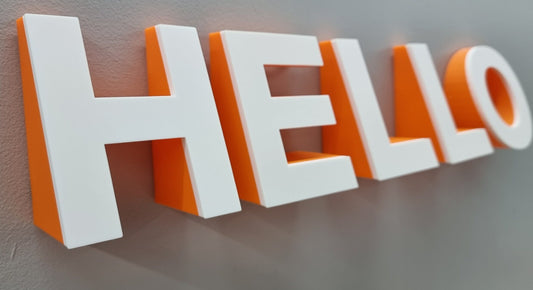 Angled 3D Indoor Sign Letters (Up). 2 Inch Thick, Tons of sizes and Colors! Indoor 3D Sign Letters That Make A Pop!