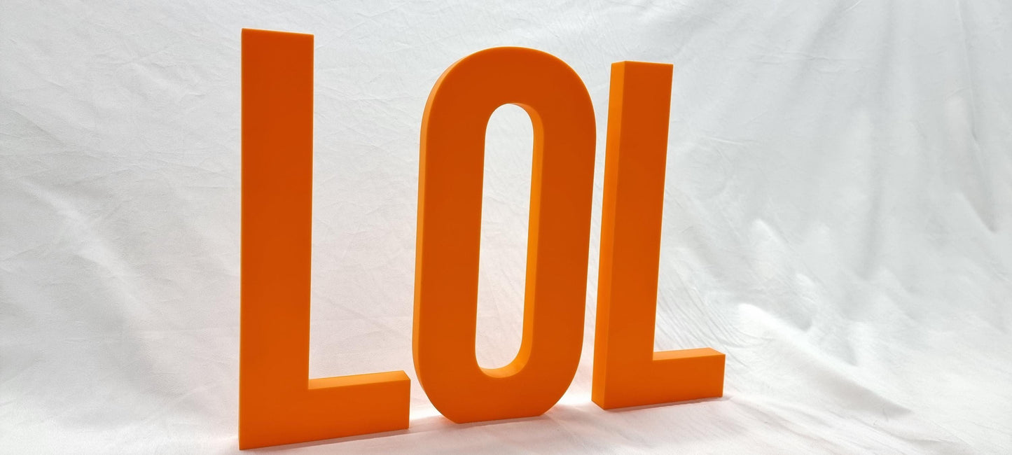 Standing Sign Letters 1in Thick Indoor Freestanding. Bright Colors, Many Finishes, Freestanding. Make An Impact With Standing Sign Letters