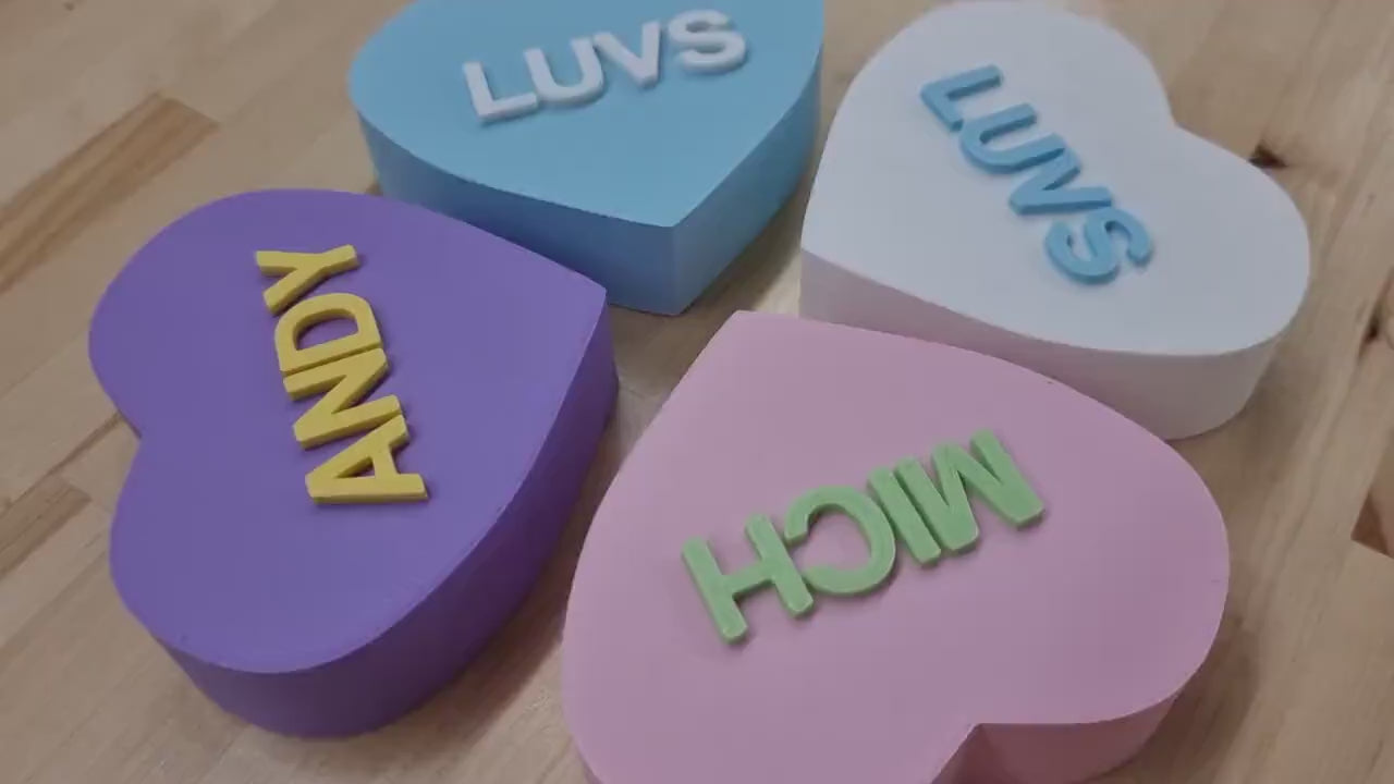 3D Message Heart Wall Tiles In Tons of Sizes & Colors! 7in Wide, Set of 3. Create A Modern Wall With Easy On Off 3D Message Heart Wall Tiles