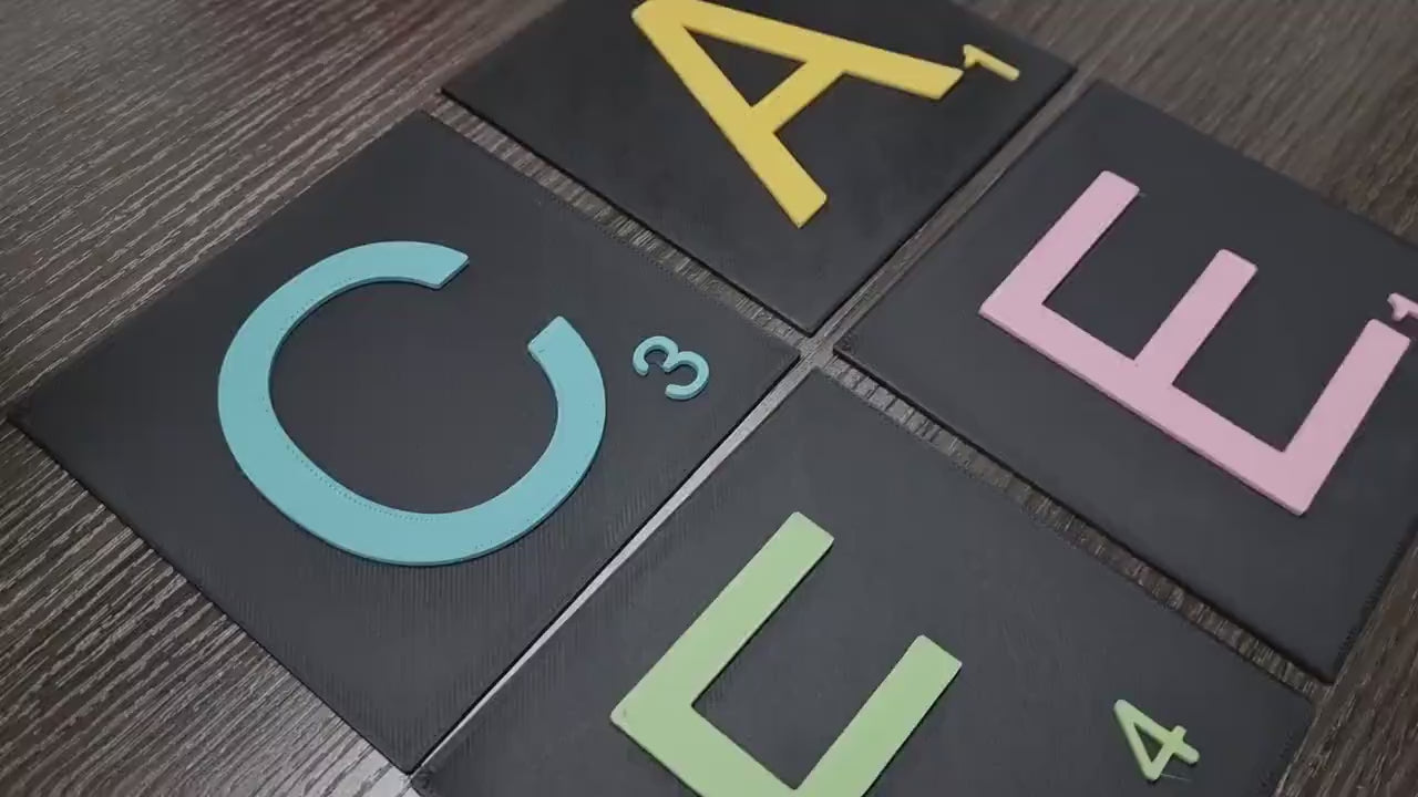 Custom Color Board Game Look Letter Tiles - 5 Inch. Modern Look Board Game Look Letter Tiles In Tons Of Colors!
