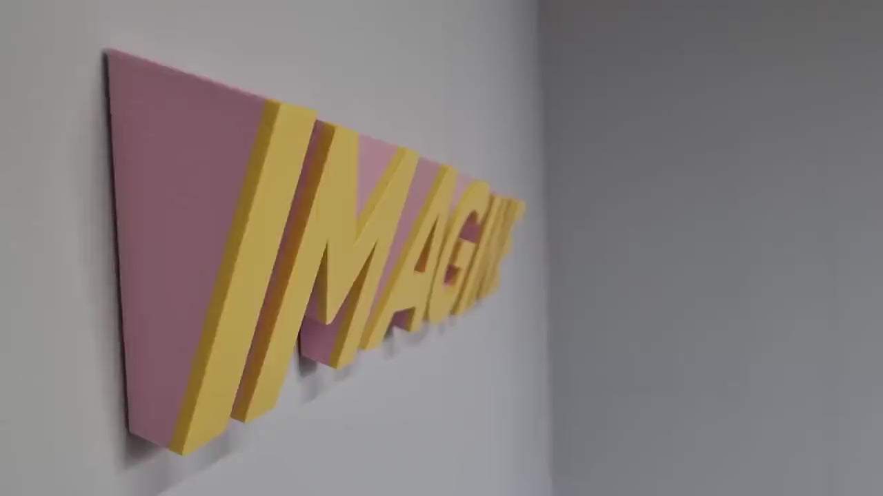 Angled 3D Indoor Sign Letters (Down). 2 Inch Thick, Tons of sizes and Colors! Indoor 3D Sign Letters That Make A Pop!