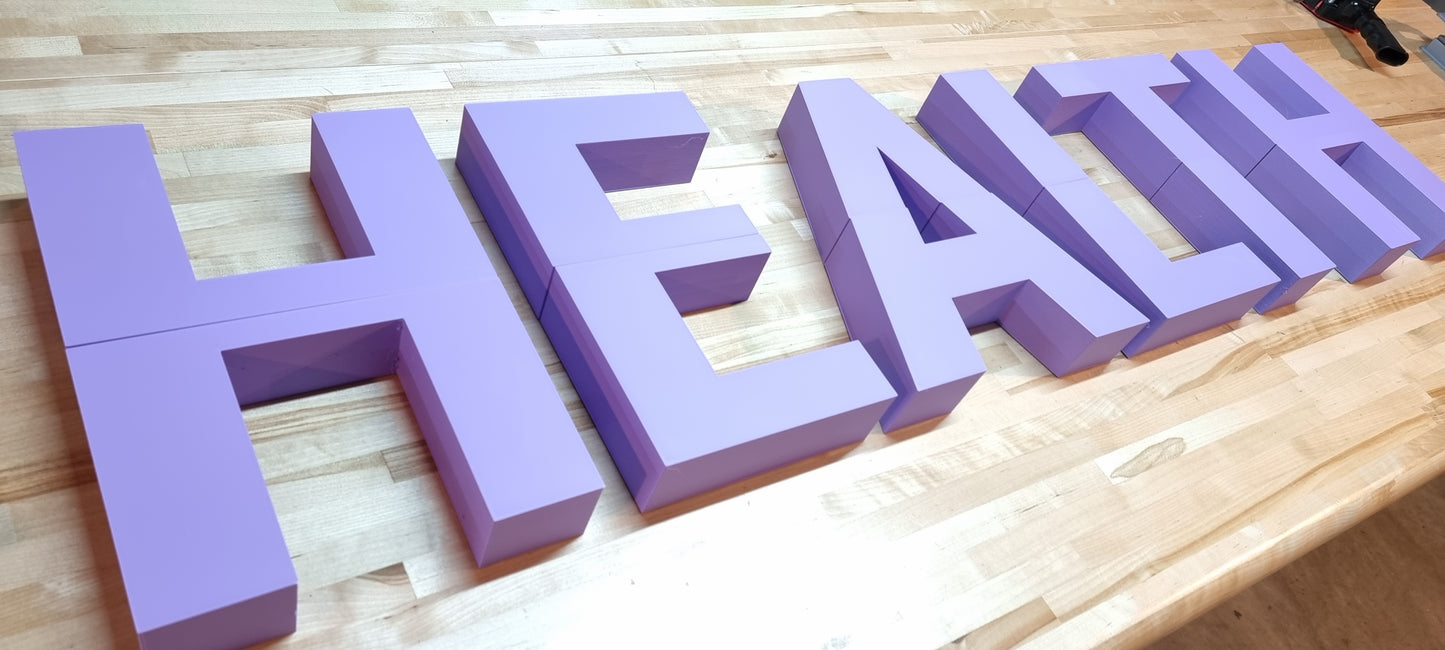 Custom Lobby Sign Letters - 2 Inch Thick