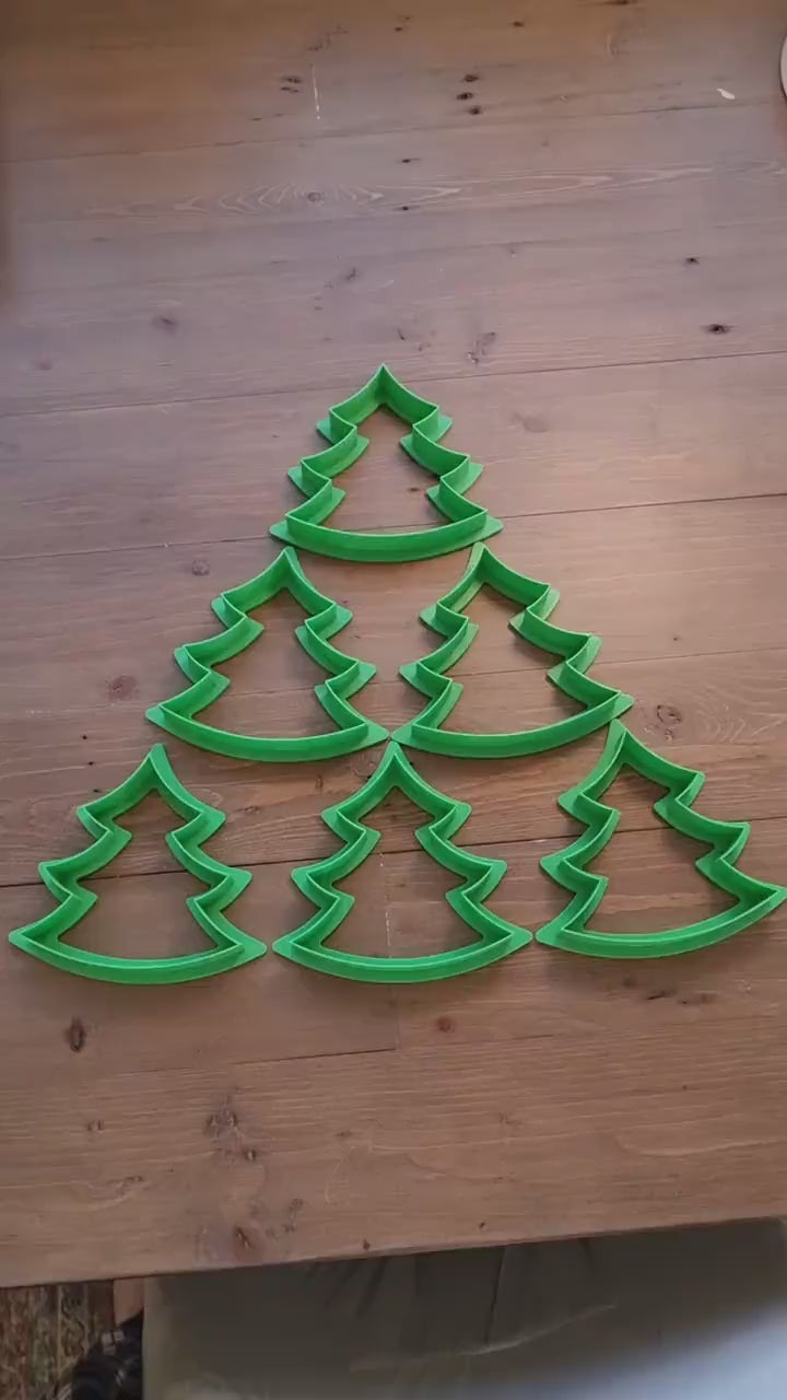 Christmas Tree Cookie Cutter Set. Multiple Sizes And Colors. Matches Our Other Christmas Cookie Cutters