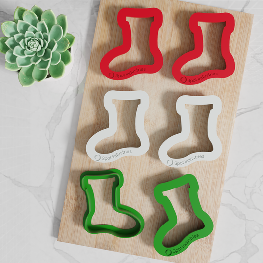Easy Grip Stocking Cookie Cutter Set For Kids & Adults! Custom Sizes, Multiple Colors. Work As Clay Cutter And Fondant Cutter Too!