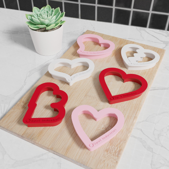 Valentines Cookie Cutters. Set of 6 Unique Heart Valentines Cookie Cutters. Modern Designs, Four Sizes, Tons of Colors!
