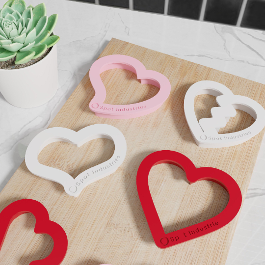 Valentines Cookie Cutters. Set of 6 Unique Heart Valentines Cookie Cutters. Modern Designs, Four Sizes, Tons of Colors!